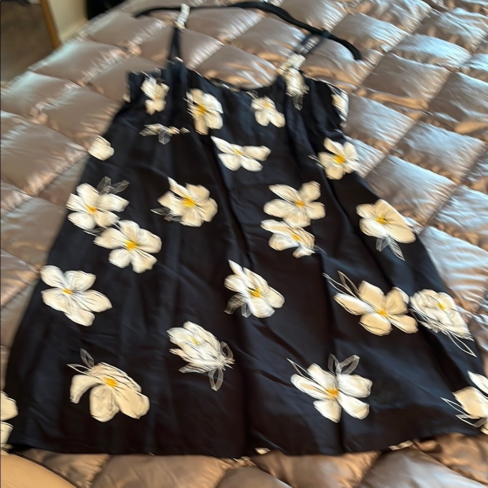 Floral Black Dress with White Flowers